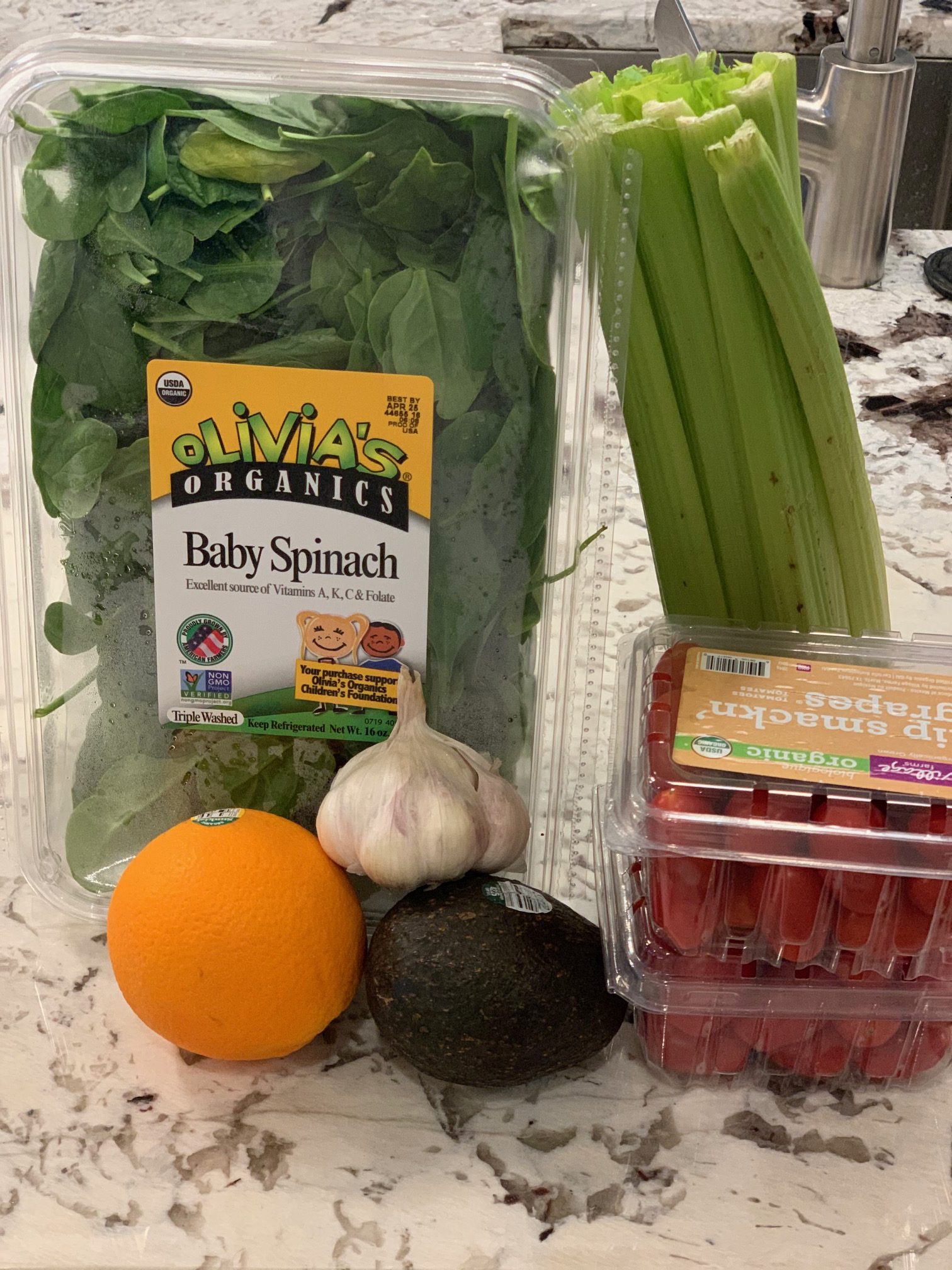 Ingredients for spinach soup
